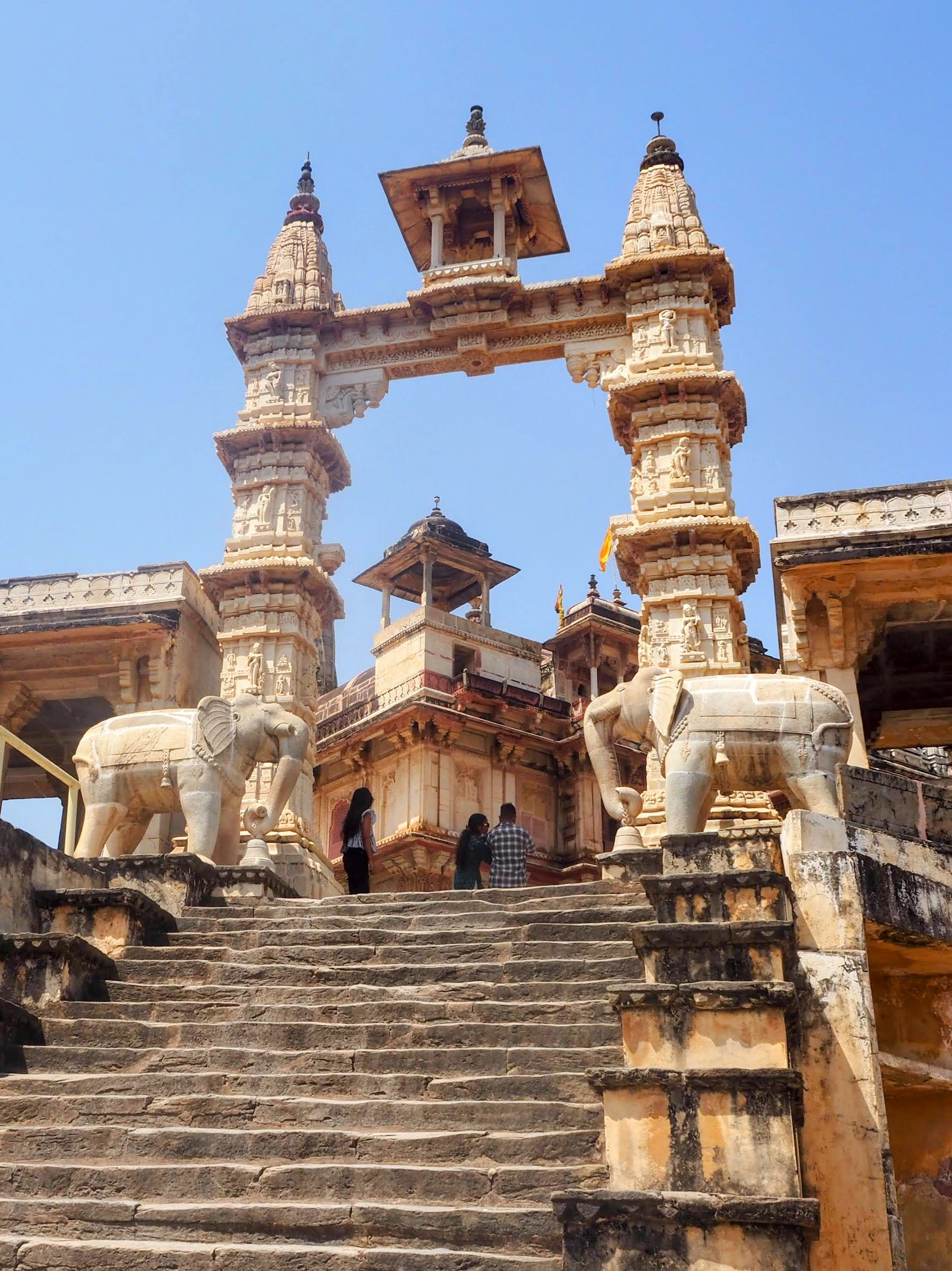 Elephant sculptures at Jagat Shiromani Temple near Amber Fort, Jaipur